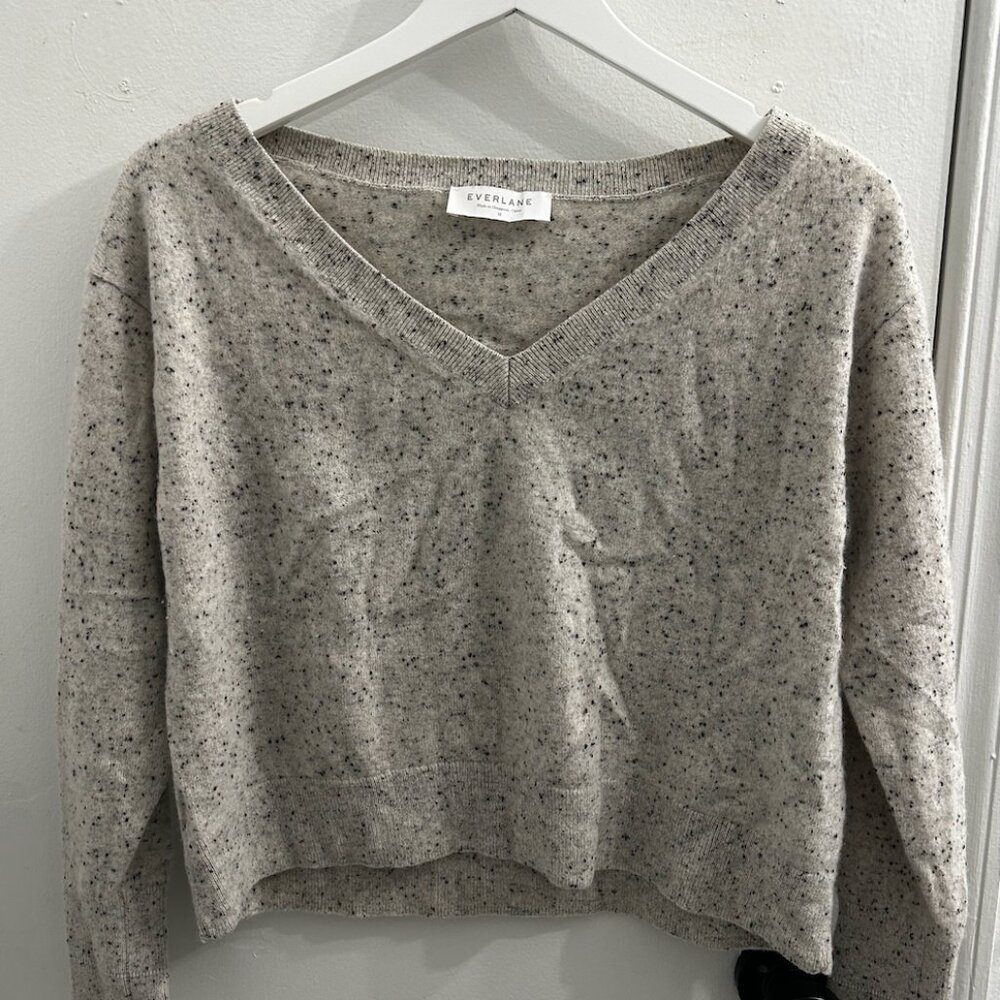 Everlane Cashmere Flecked Gray Sweater - size M